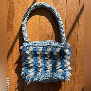 Lele Sadoughi Beatrix Beaded Bag Cloud Blue